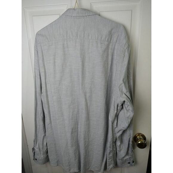 Banana Republic Men's XXL Shirt Long Sleeve Grey Collared Button Pocket Dress... - Picture 8 of 9